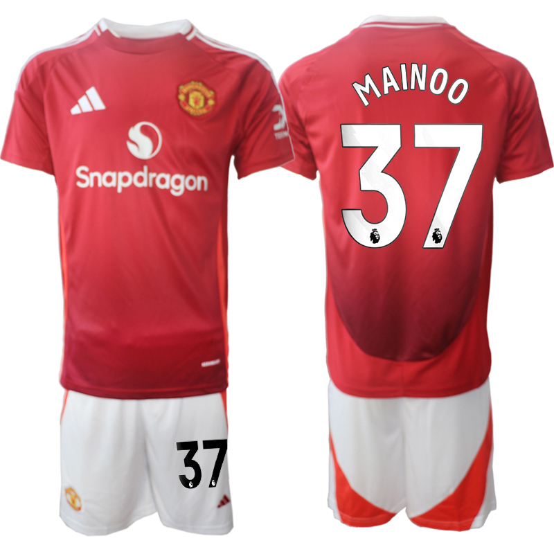Men 2024-2025 Club Manchester United home Red #37 Soccer Jersey->manchester united jersey->Soccer Club Jersey